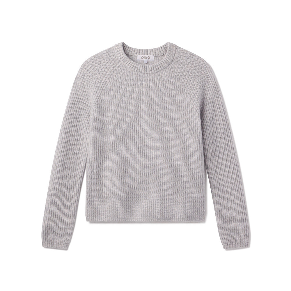 Cashmere Fisherman Crew Sweater - Harbor Grey