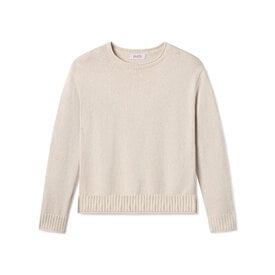 Pura Cashmere Everyday Cotton Crew Sweater - Oatmeal