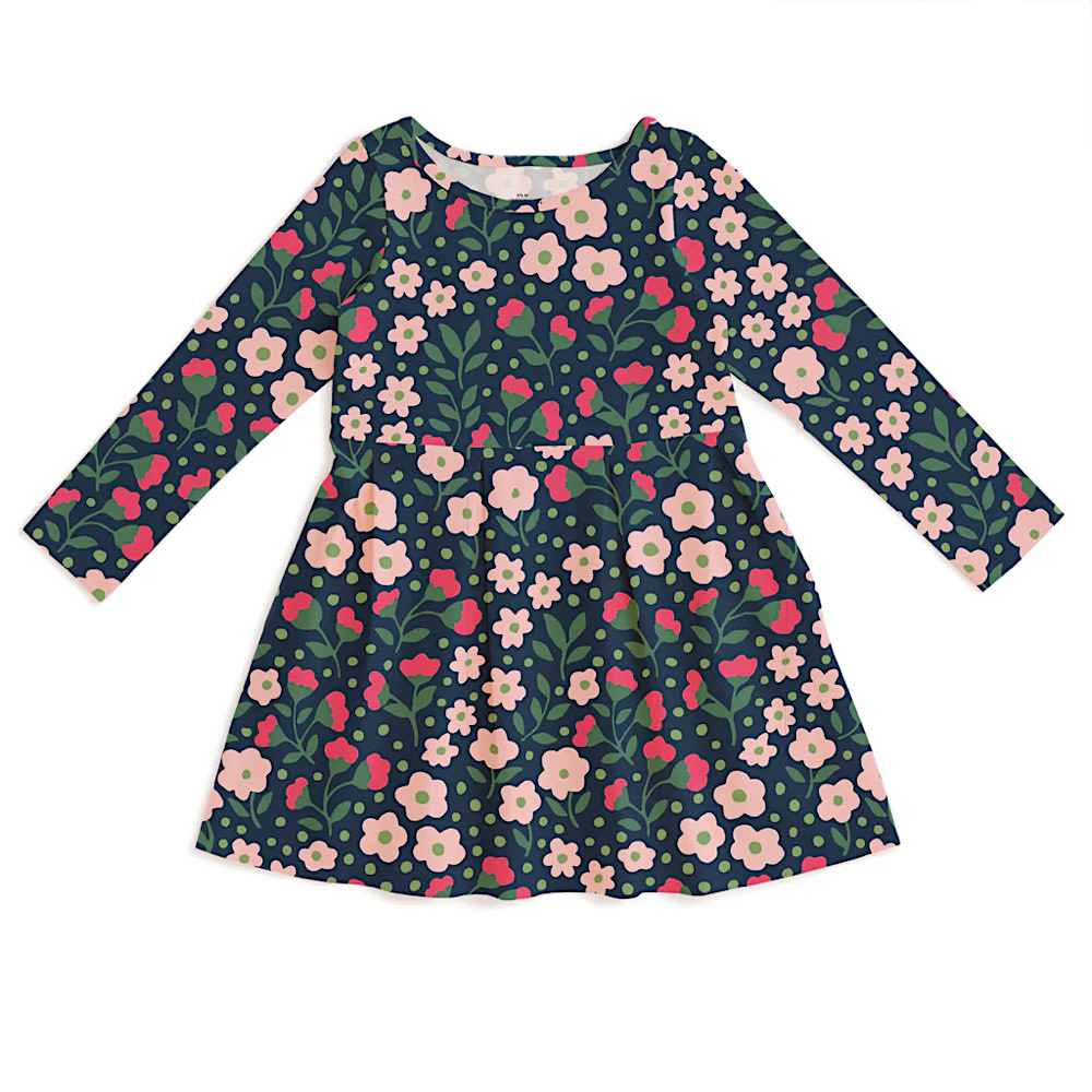 Winter Water Factory Winter Water Factory Madison Dress - Garden Blooms Navy & Pink