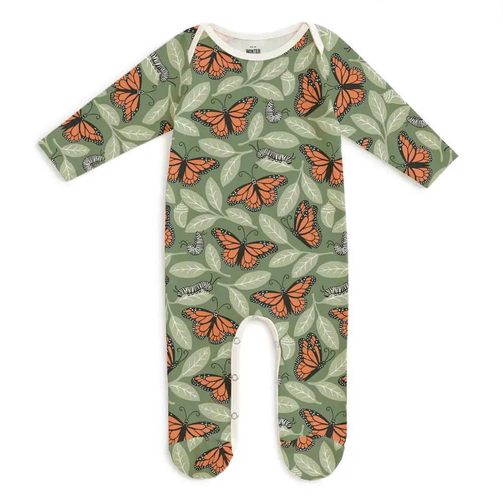Winter Water Factory Footed Romper - Monarchs