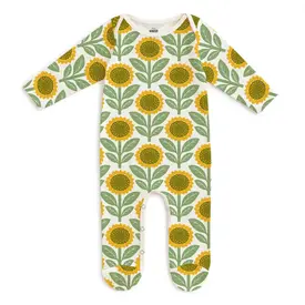 Winter Water Factory Winter Water Factory Footed Romper - Sunflowers