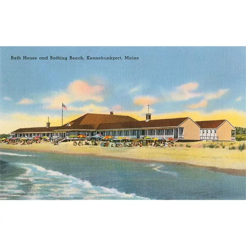  Postcard ME-329 - Beach and Bath House