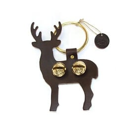 New England Bells Brass Door Chime Bell - Whitetail Deer - Dark Brown