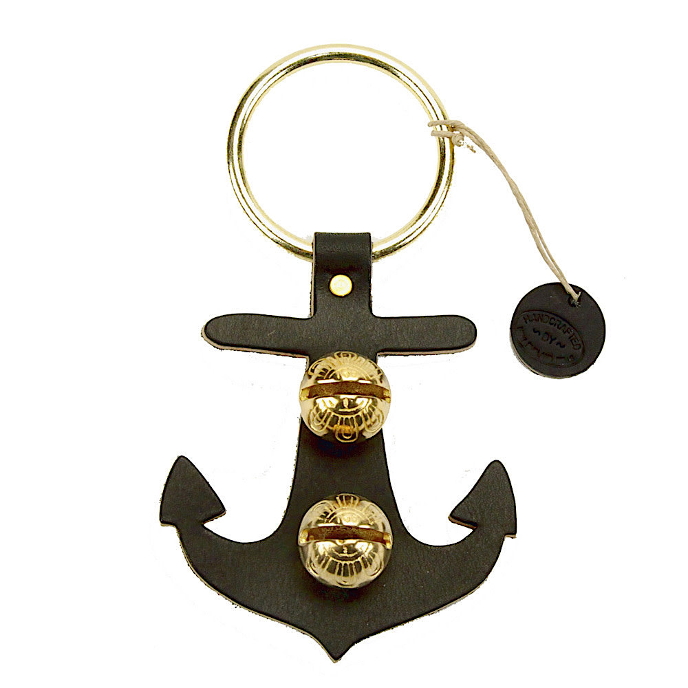 New England Bells Brass Door Chime Bell Anchor - Black