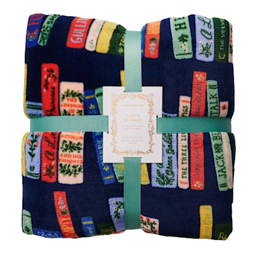 Rifle Paper Co. Fleece Blanket - Bookshelf