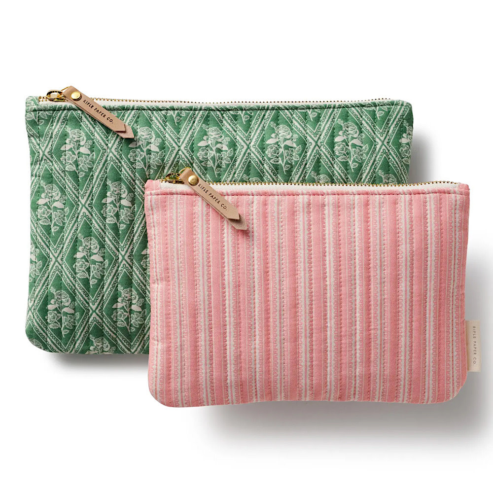 Rifle Paper Co. Quilted Pouch Set - Rose Study