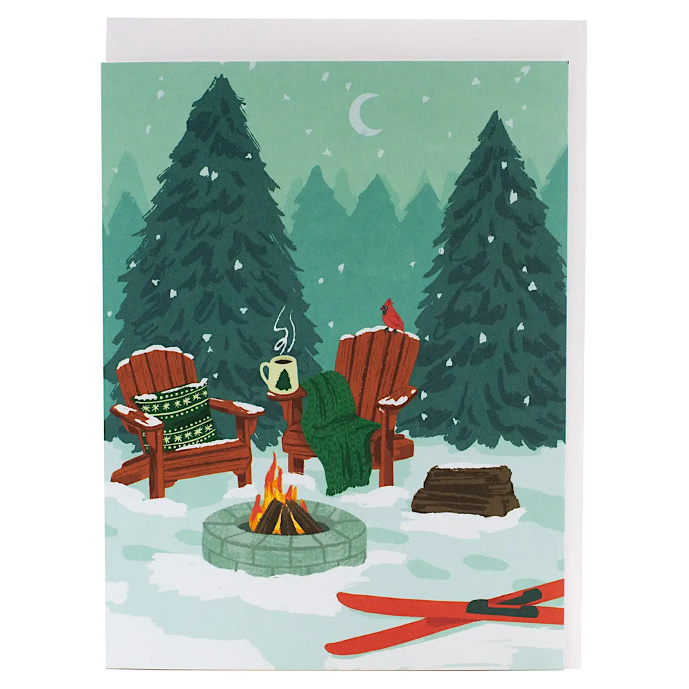 Smudge Ink Smudge Ink - Adirondack Chairs in Snow Holiday Card