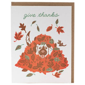 Smudge Ink Smudge Ink - Dog & Leaves Thank You Card