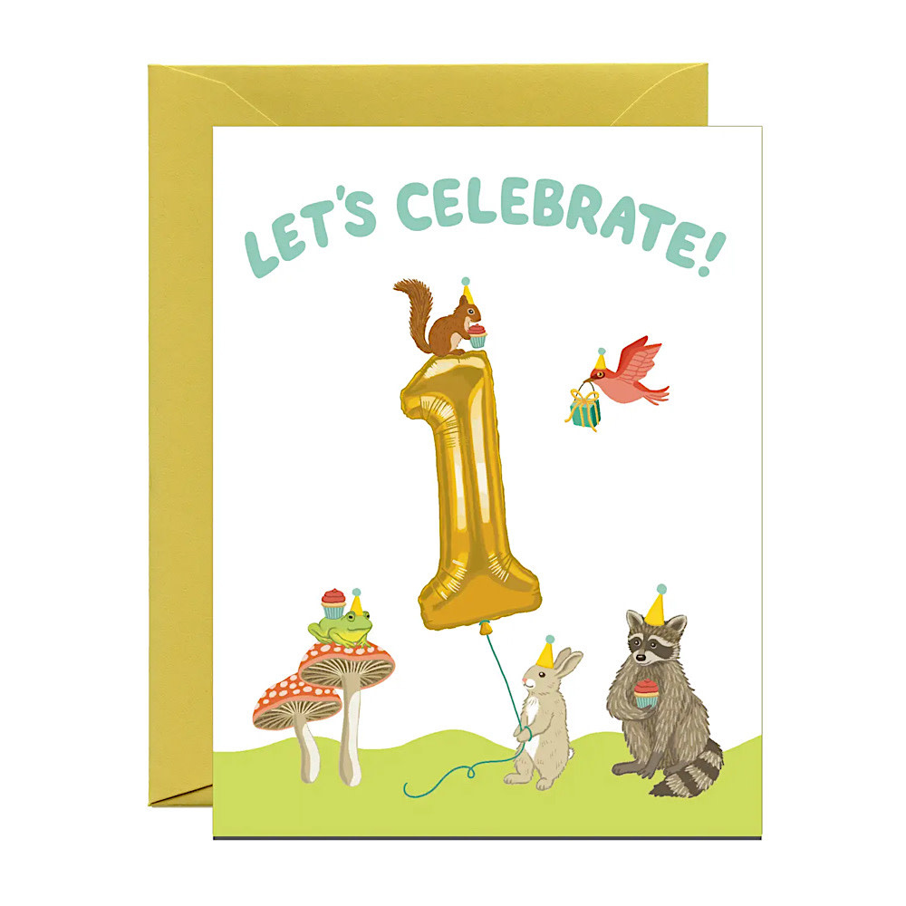 Yeppie Paper - Baby Forest Animals Birthday Card