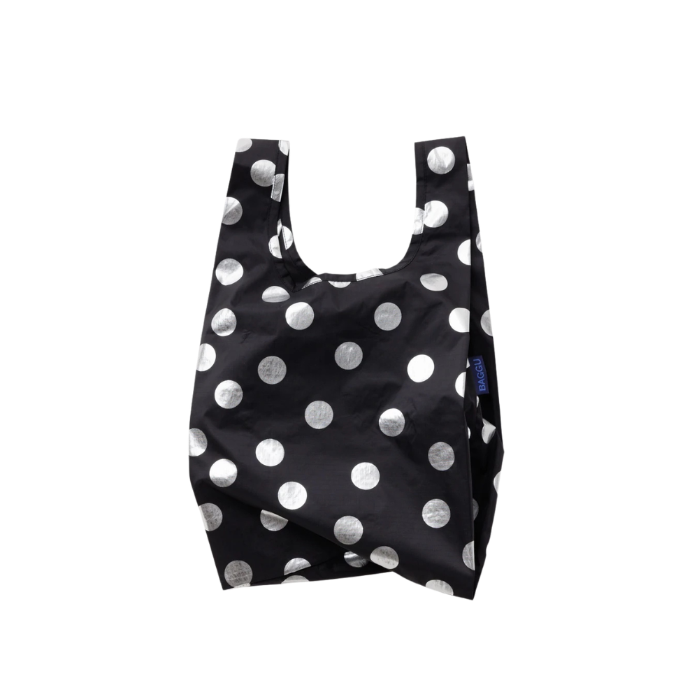 Baggu Baby - Metallic Silver Polka Dot