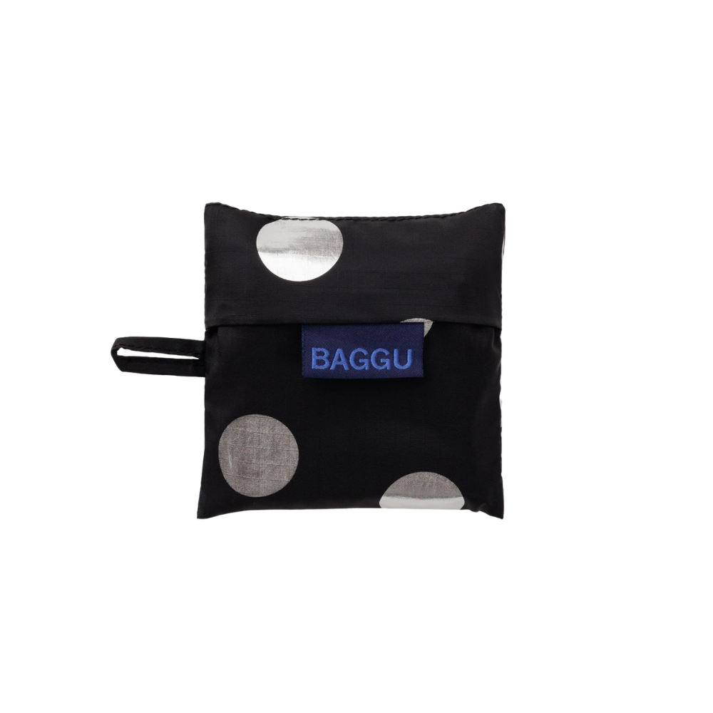 Baggu Baby - Metallic Silver Polka Dot