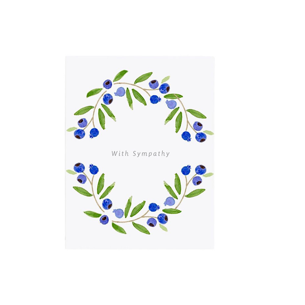 Dear Hancock Card - Blueberry Sympathy Wreath