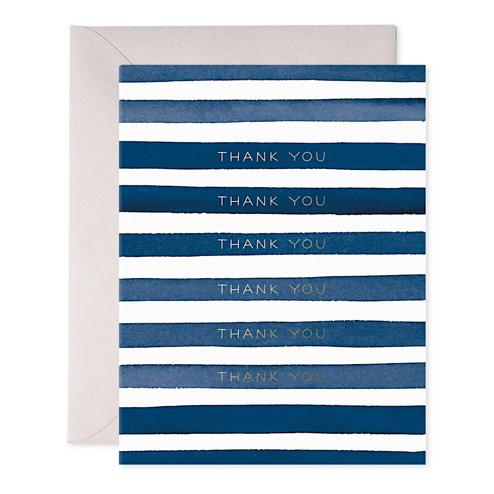 E. Frances Card - Navy Stripes Thank You