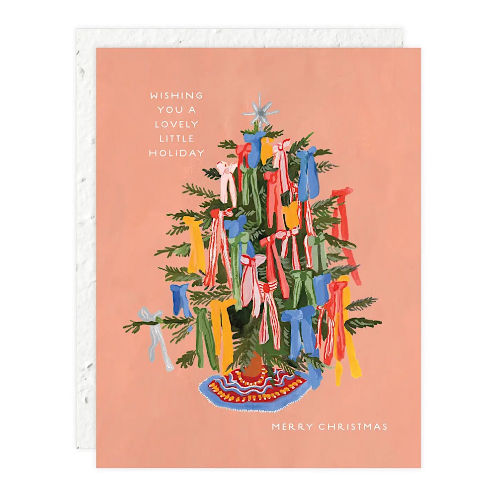 Seedlings - Christmas Bow Tree Card