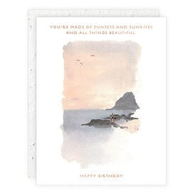 Seedlings Seedlings - Sunset on the Rocks Birthday Card