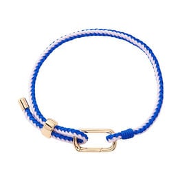 Pura Vida Pura Vida Carabiner Clasp Stripe Bracelet - Blue & White