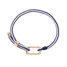 Pura Vida Pura Vida Carabiner Clasp Stripe Bracelet - Navy & White