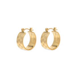 Pura Vida Pura Vida Hoop Earrings - Gold Check