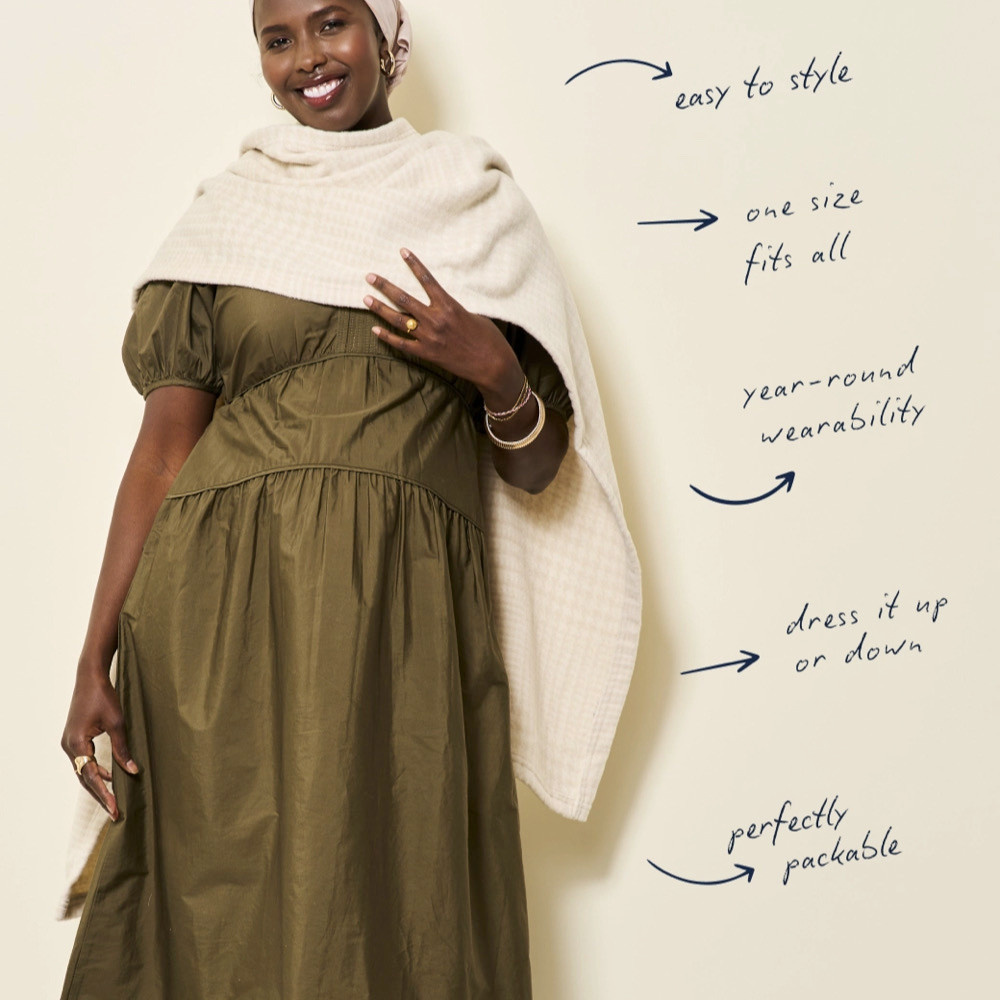 ChappyWrap Katama Plaid Shawl - Oatmeal