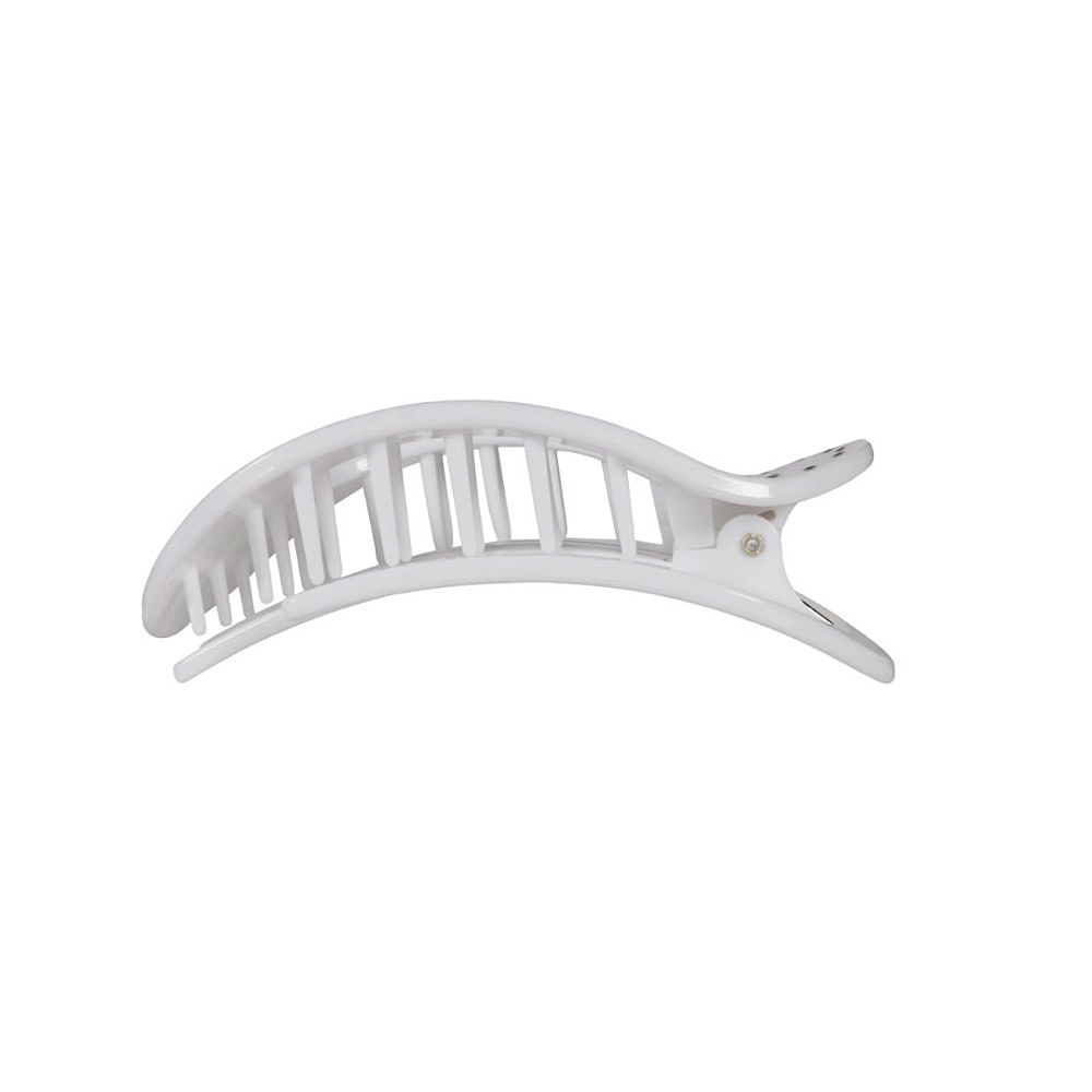 Teleties Flat Round Clip - Medium - Polka Dot Party White