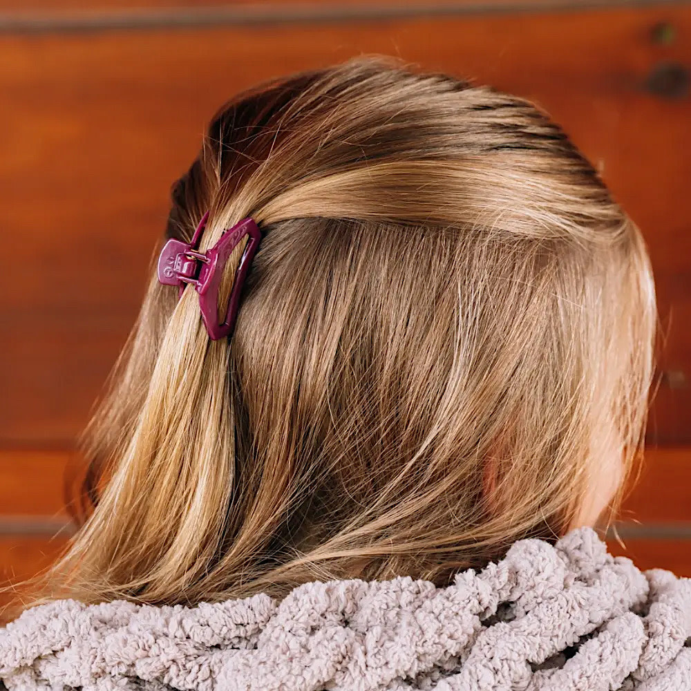 Teleties Open Hair Clip - Tiny - Mulberry