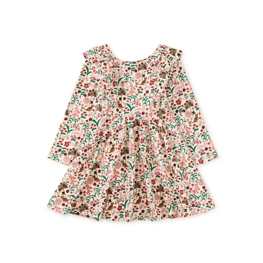 Tea Collection Tea Collection Ruffle Shoulder Ballet Dress - Tea Party Floral