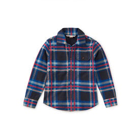 Tea Collection Tea Collection French Terry Plaid Shacket - Windsor Hearth Plaid