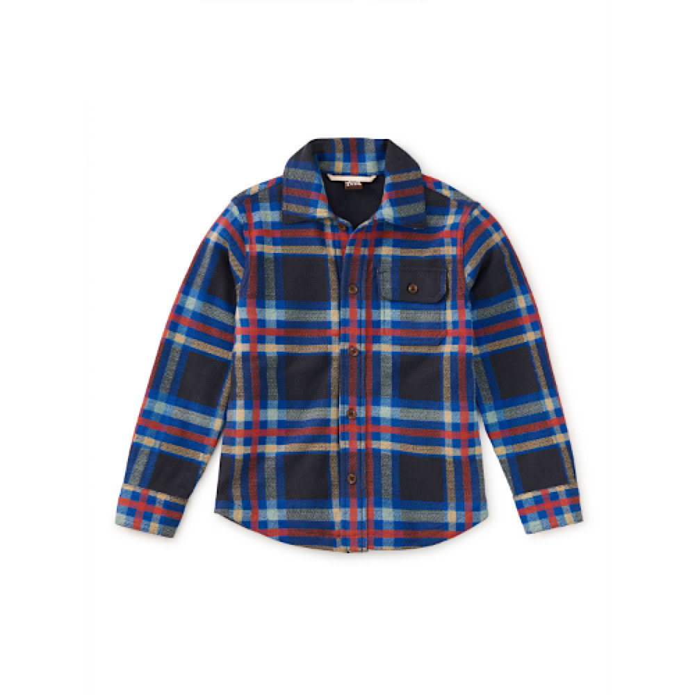 Tea Collection Tea Collection French Terry Plaid Shacket - Windsor Hearth Plaid