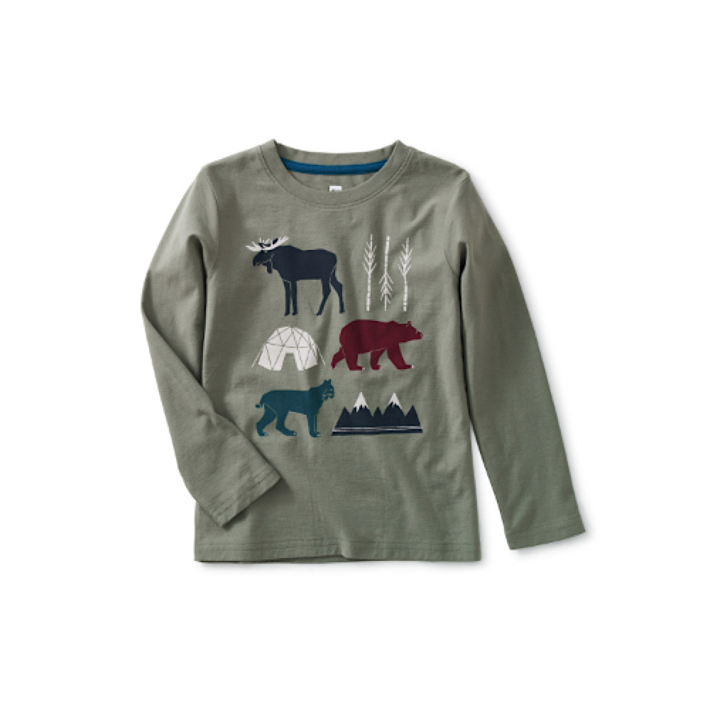Tea Collection Forest Friends Graphic Tee - Dried Rosemary