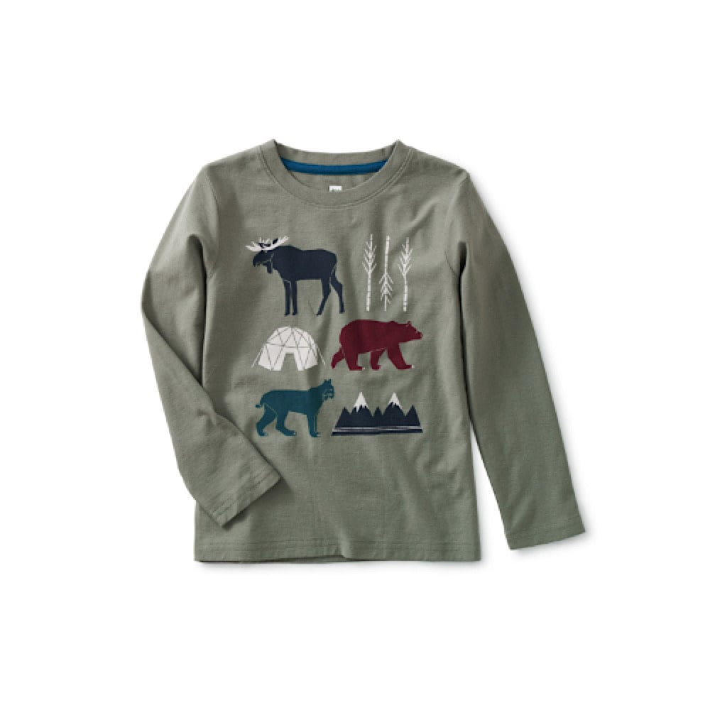 Tea Collection Tea Collection Forest Friends Graphic Tee - Dried Rosemary