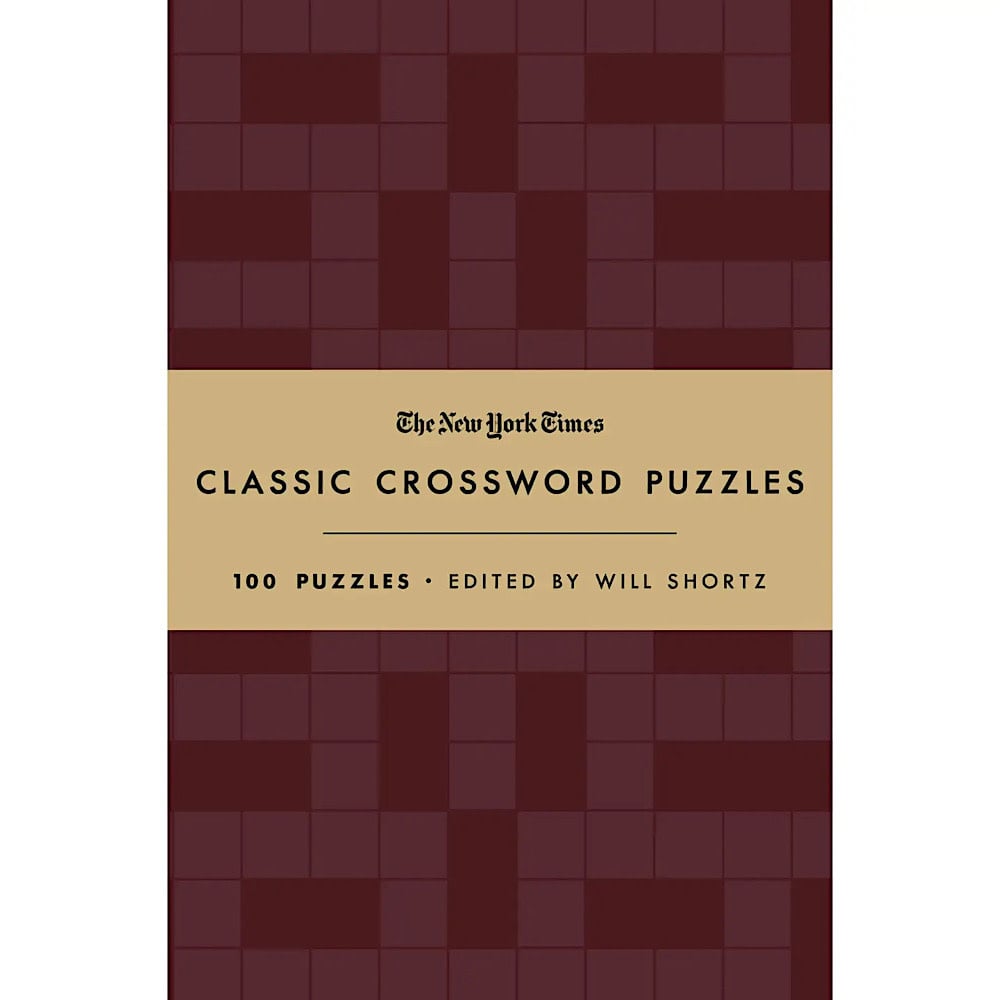 Macmillan NYT Classic Crossword: 100 Puzzles - Cranberry & Gold Hardcover Book