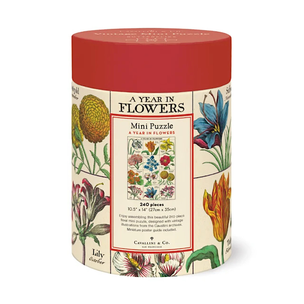 Cavallini 240 Piece Mini Puzzle - A Year in Flowers