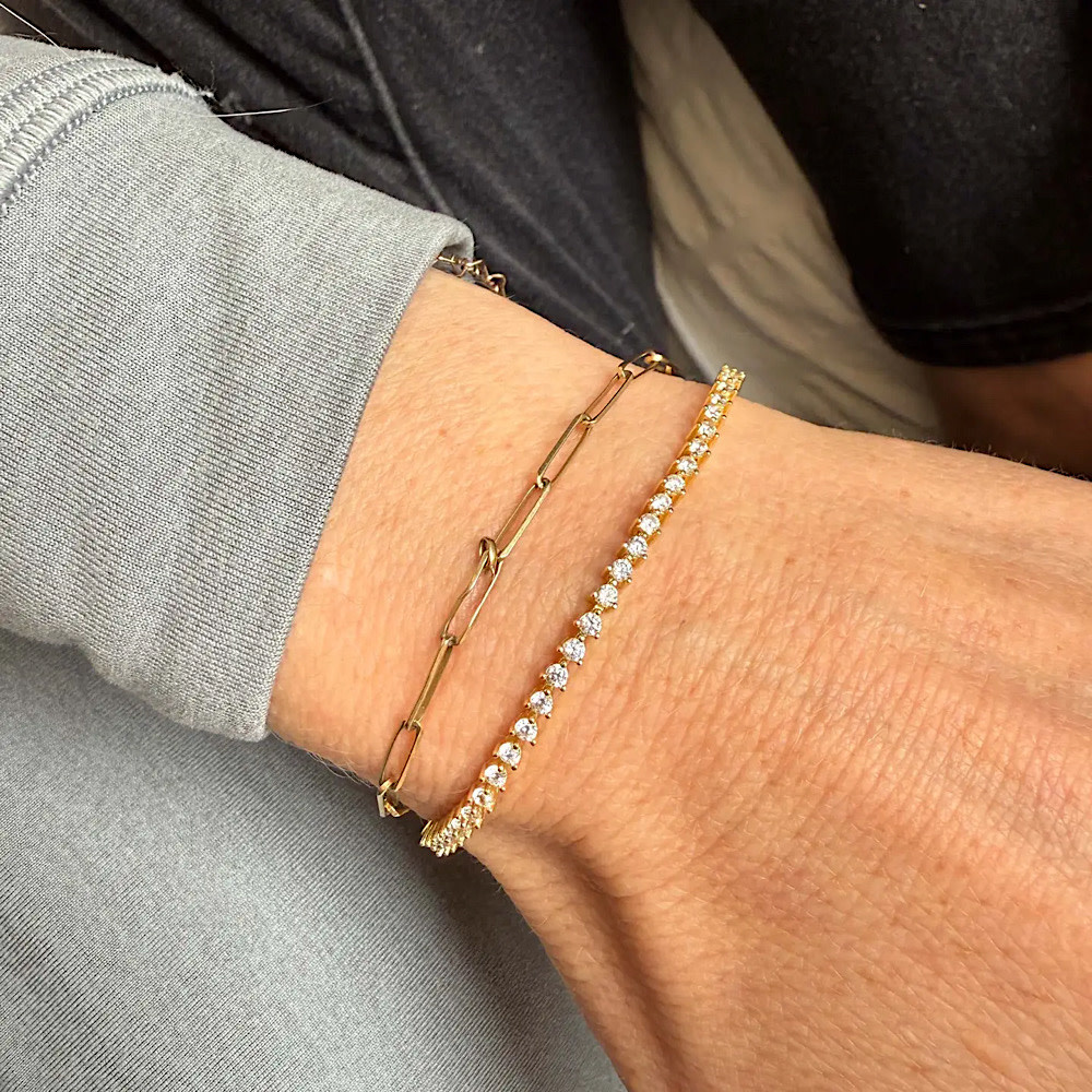 La Kaiser Diamond Dazzle Tennis Bracelet - 18kt Gold Vermeil