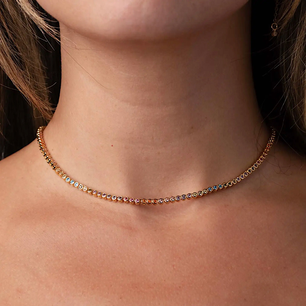 La Kaiser Dreamworks Tennis Necklace - 18kt Gold Vermeil