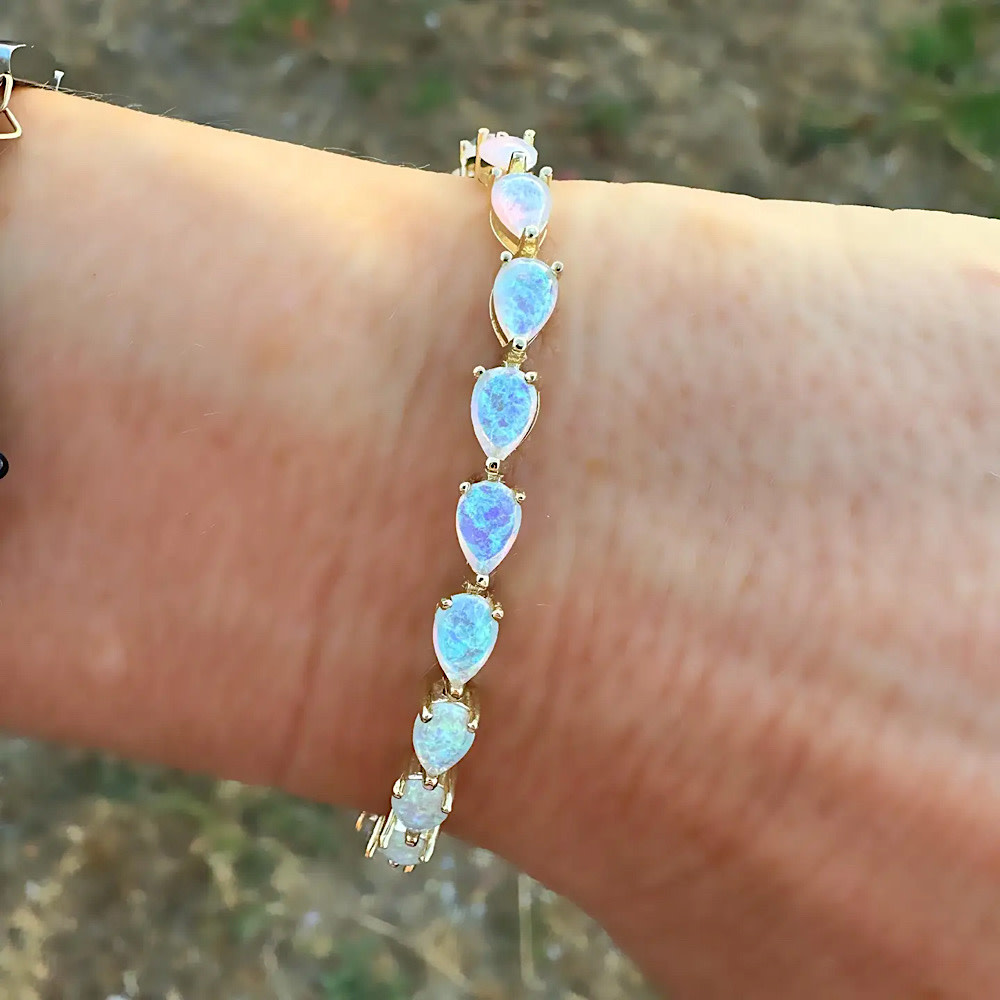 La Kaiser Parisian Tennis Bracelet - 18kt Gold Vermeil - Opal