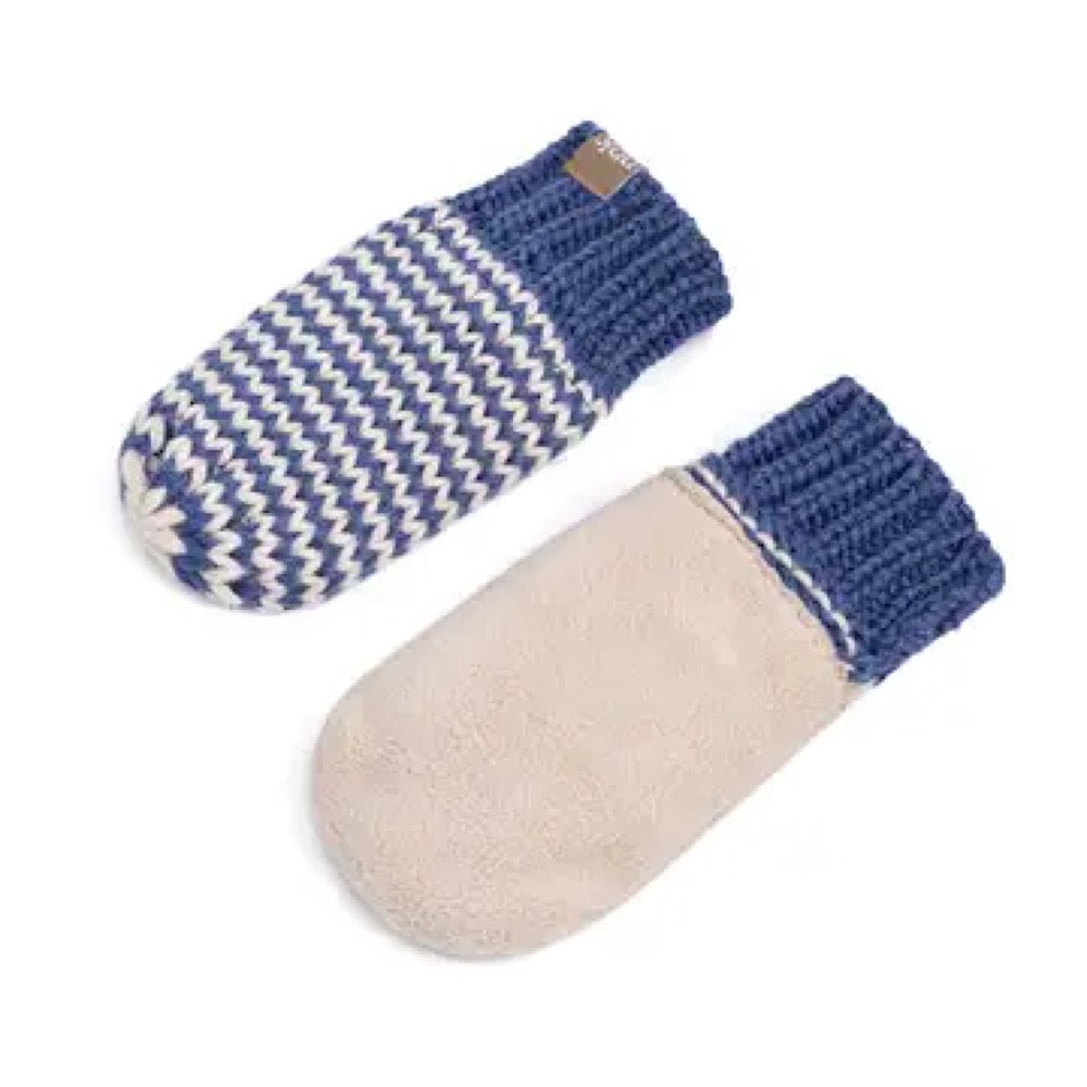 Peppercorn Kids Thumbless Winter Mittens - Blue Stripe