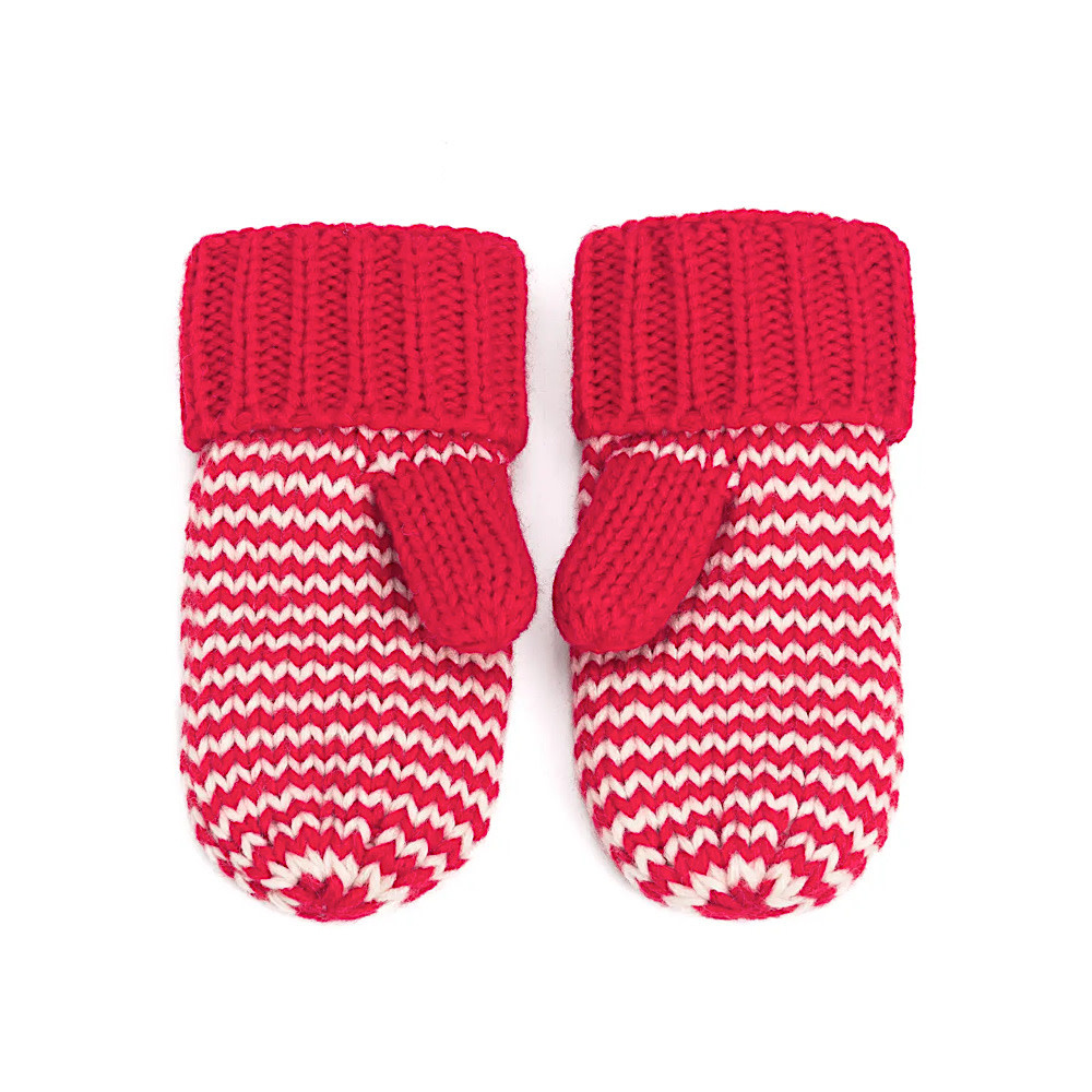 Peppercorn Kids Classic Knit Winter Mittens - Red Stripe