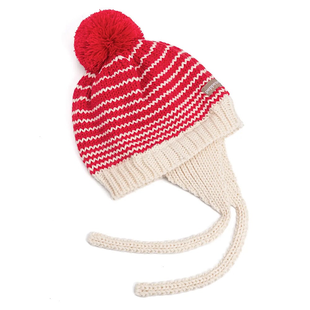Peppercorn Kids Peppercorn Kids Earflap Winter Hat - Red Stripe
