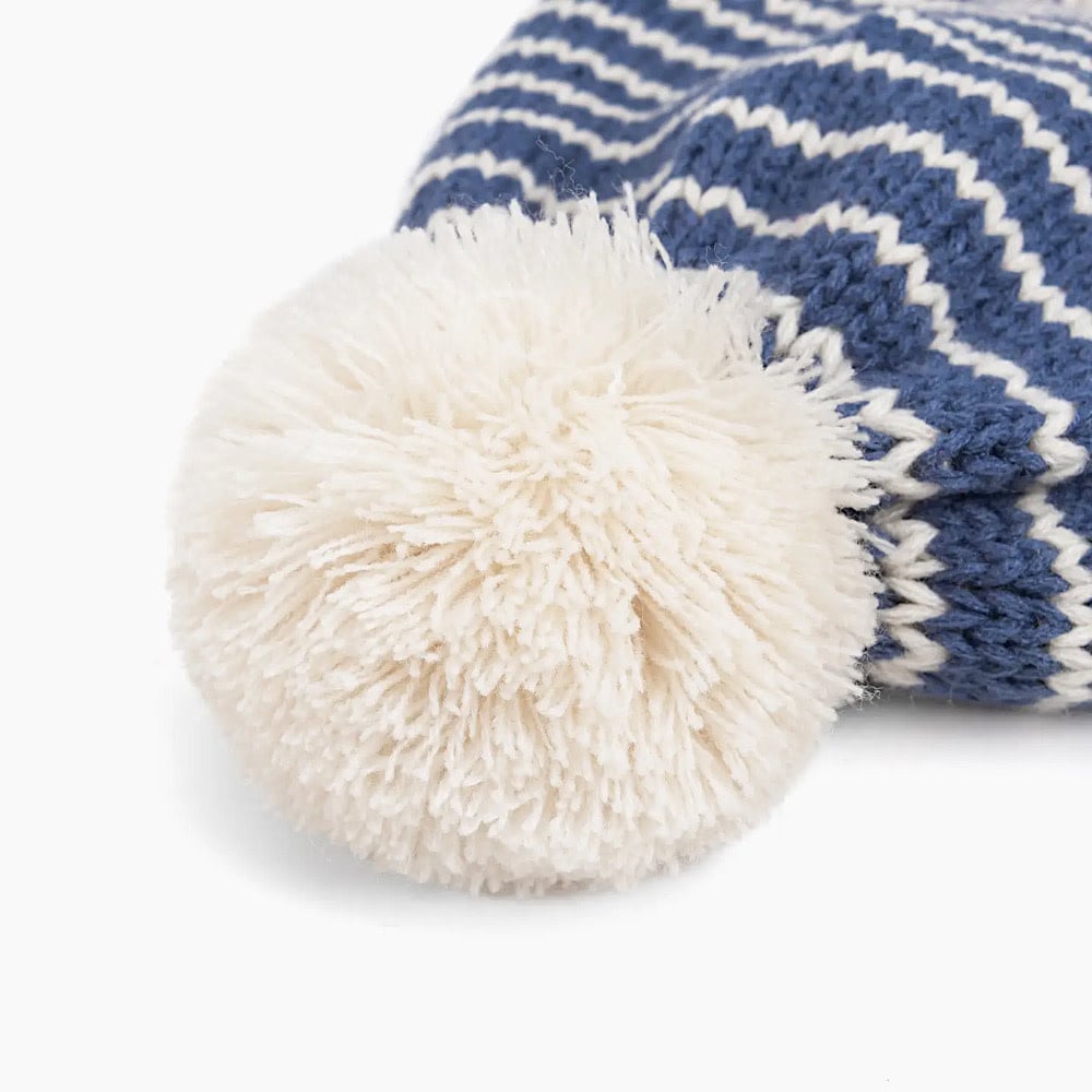 Peppercorn Kids Earflap Winter Hat - Blue Stripe