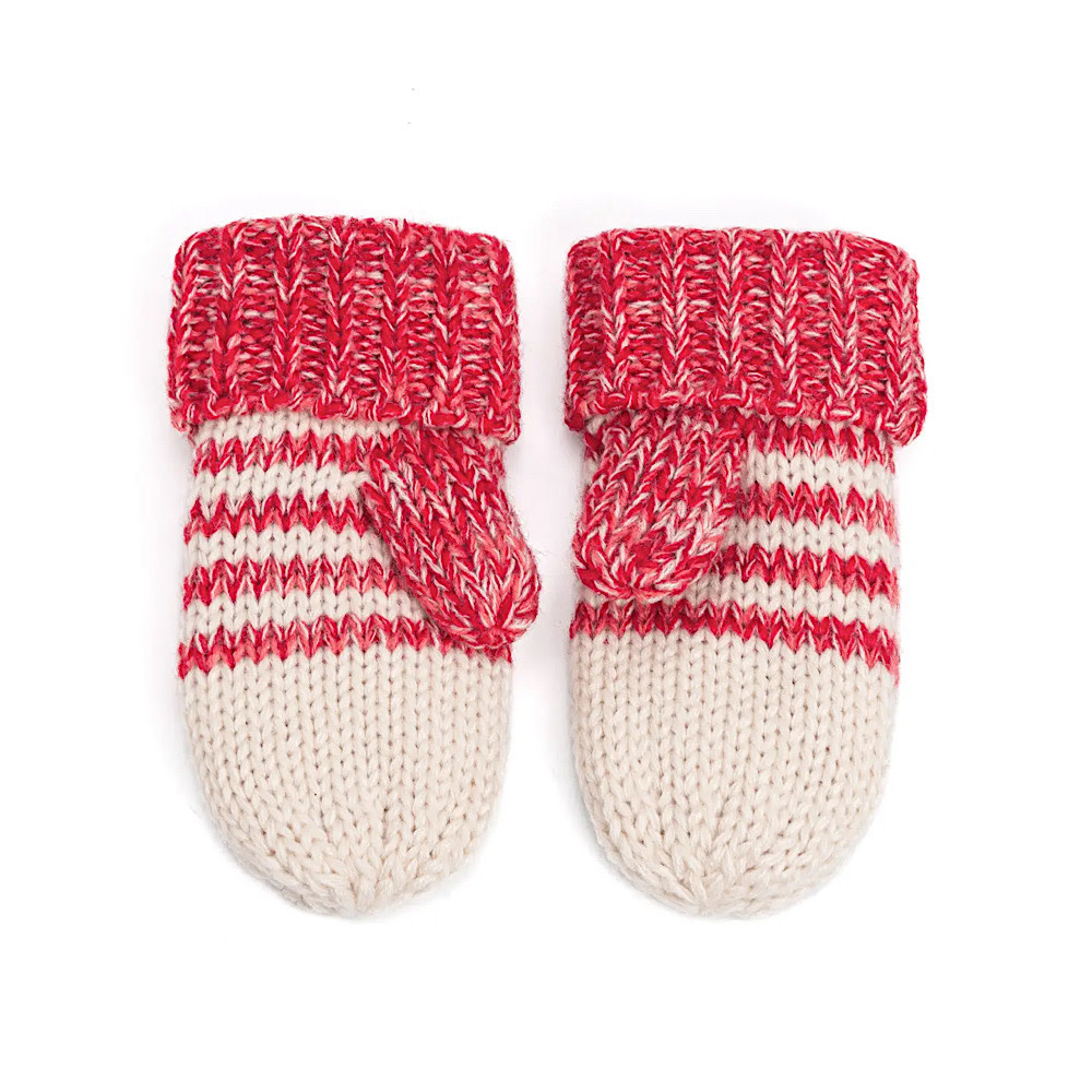 Peppercorn Kids Knit Cat Mittens - Red
