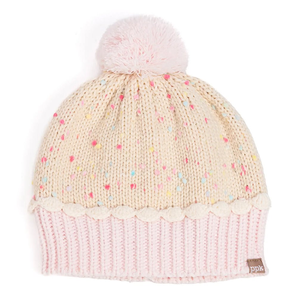Peppercorn Kids Cupcake Knit Winter Hat - Pastel Pink