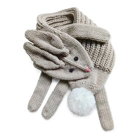 Peppercorn Kids Peppercorn Kids Knitted Scarf - Bunny Rabbit - Oat Beige