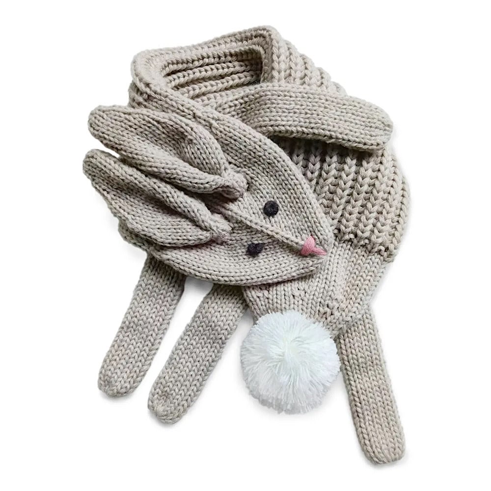 Peppercorn Kids Knitted Scarf - Bunny Rabbit - Oat Beige