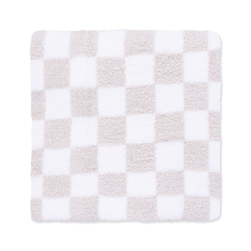 Angel Dear Chenille Blanket 30x30 - Checkerboard Natural