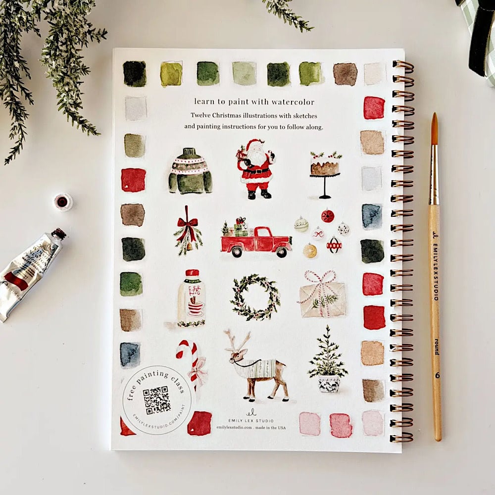 Emily Lex Studio Watercolor Workbook - Classic Christmas