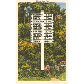  Postcard ME-174 - Maine Sign Post