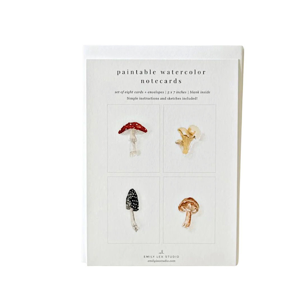 Emily Lex Studio Emily Lex Studio Paintable Notecards - Mushrooms