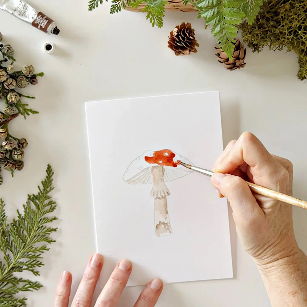 Emily Lex Studio Paintable Notecards - Mushrooms