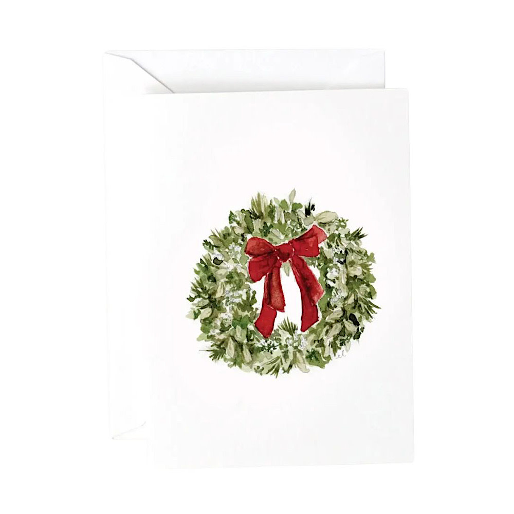 Emily Lex Studio Emily Lex Studio Mini Notecard - Red Bow Wreath