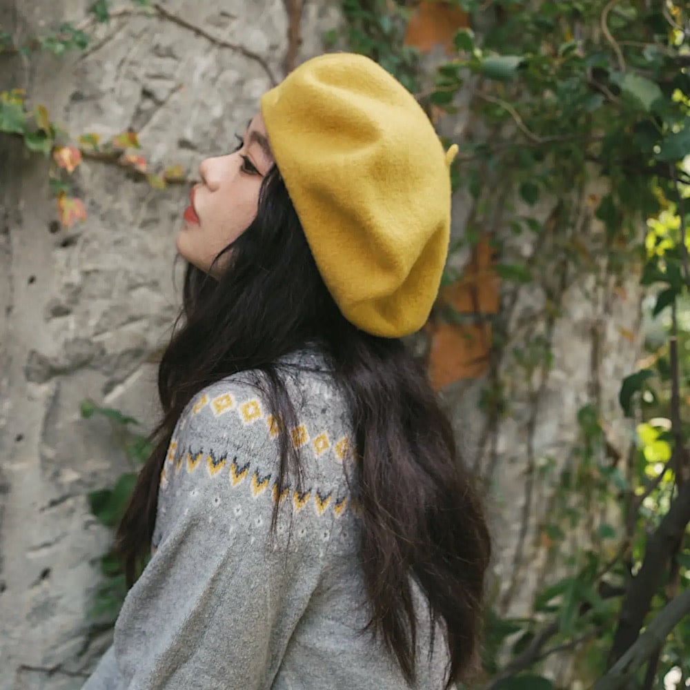 Lost Pattern Bon Chic Wool Beret - Ginger